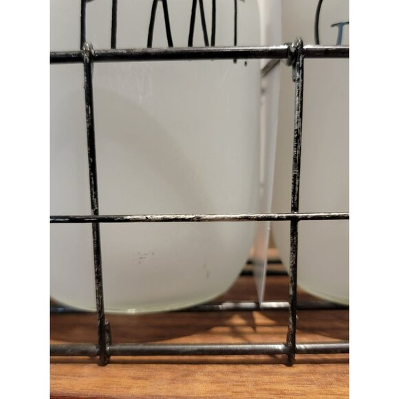 RARE Rae Dunn Plant Grow Bloom Mason Jar Set With Wire Holder 2017 - Picture 6 of 13